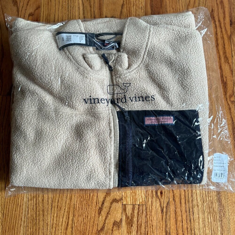 NWT Vineyard Vines 4XB Big and Tall Stillwater Sherpa Vest